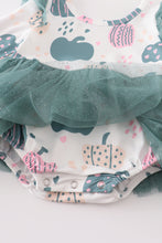 Green stripe pumpkin print tutu romper - ARIA KIDS
