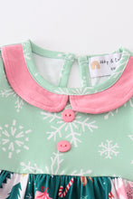 Green floral print ruffle baby romper - ARIA KIDS