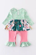 Green floral print ruffle baby romper - ARIA KIDS