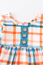 Multicolored plaid pocket baby romper