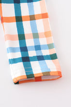 Multicolored plaid pocket baby romper