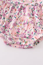 Purple floral print ruffle baby romper - ARIA KIDS