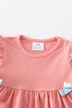 Pink floral print ruffle baby romper