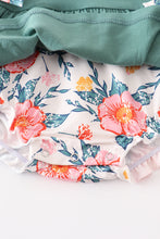 Green floral print baby romper - ARIA KIDS