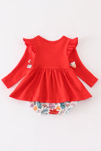 Red floral print ruffle baby romper - ARIA KIDS