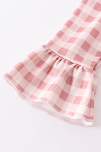 Brown plaid floral print ruffle baby romper - ARIA KIDS