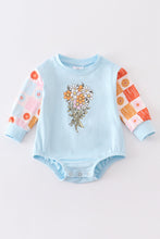 Blue floral print baby romper - ARIA KIDS
