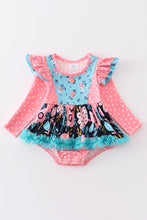 Pink floral print ruffle baby romper - ARIA KIDS