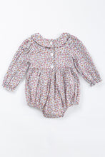 Floral print charactor smocked baby romper - ARIA KIDS
