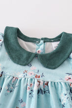 Green velvet floral ruffle baby set - ARIA KIDS