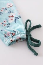 Green velvet floral ruffle baby set - ARIA KIDS