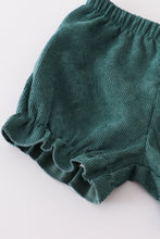 Green velvet floral ruffle baby set - ARIA KIDS