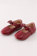 Maroon bow mary jane shoes - ARIA KIDS