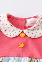 Platinum pink dot balloon print puff sleeve bubble - ARIA KIDS