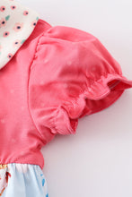 Platinum pink dot balloon print puff sleeve bubble - ARIA KIDS
