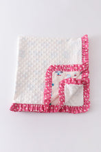 Platinum balcony print ruffle soft baby blanket - ARIA KIDS