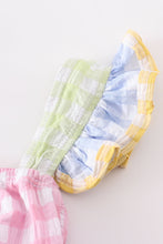 Multicolored gingham one-piece girl swimsuit - ARIA KIDS