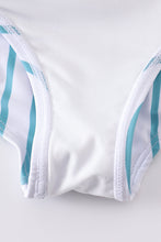 Blue stripe strap girl swimsuit one piece UPF50+ - ARIA KIDS