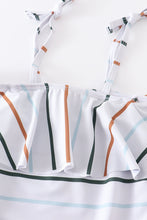 Organic rainbow stripe strap girl swimsuit one piece UPF50+ - ARIA KIDS