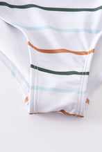 Organic rainbow stripe strap girl swimsuit one piece UPF50+ - ARIA KIDS