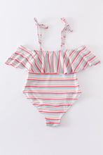 Rainbow stripe strap girl swimsuit one piece UPF50+ - ARIA KIDS