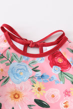 Pink floral print  ruffle swimsuit - ARIA KIDS