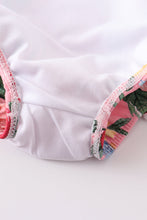 Pink floral print  ruffle swimsuit - ARIA KIDS