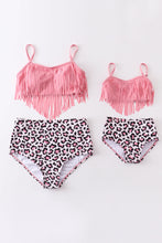 Pink tassel leopard girl swimsuit mommy&me - ARIA KIDS