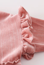 Pink ruffle velvet girl top - ARIA KIDS