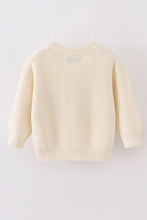 White hand-embroidery one&two pullover sweater - ARIA KIDS