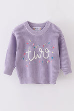 Lavender hand-embroidery one&two pullover sweater - ARIA KIDS