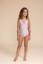 Moon print tie one piece girl swimsuit - ARIA KIDS