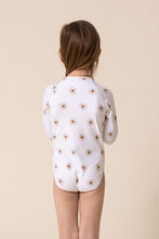 White floral print rashguard girl swimsuit - ARIA KIDS