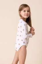 White floral print rashguard girl swimsuit - ARIA KIDS
