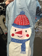 Blue christmas snowman applique ruffle dress - Dye Imperfection