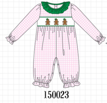 Pink Plaid Gingerbread Embroidery Ruffle Romper