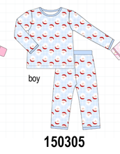 Blue Santa Claus Bamboo Pajama Set