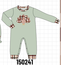 Sage Turkey Applique Romper