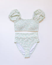 Daisy print smocked bikini 2pc women swimsuit - ARIA KIDS