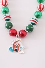Christmas candy house bubble necklace