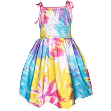 "Camille' Pastel Rainbow Tie Dye Smocked Dress - ARIA KIDS