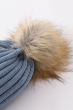 Slate knit pom pom beanie hat baby toddler adult - ARIA KIDS
