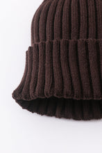 Brown knit pom pom beanie hat baby toddler adult - ARIA KIDS
