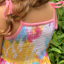 "Camille' Pastel Rainbow Tie Dye Smocked Dress - ARIA KIDS