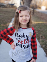 Buffalo Plaid Mommy & Me Matching Christmas Raglan - "Baby It's Cold Outside" - ARIA KIDS