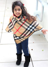 Girls Size - ARIA Plaid Collared Poncho - in 4 Colors - ARIA KIDS