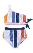 Mommy & Me Retro Stripe Print High Waisted 2-Piece Toga  Swimsuit (Pre-order) - ARIA KIDS