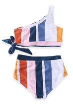 Mommy & Me Retro Stripe Print High Waisted 2-Piece Toga  Swimsuit (Pre-order) - ARIA KIDS