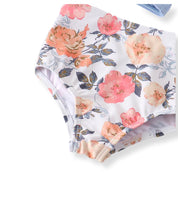 Mommy & Me Blue Floral Ruffle Swimsuits - ARIA KIDS