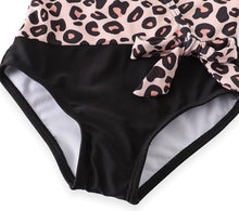 Mommy & Me Black Leopard Bow Swimsuits (Pre-order) - ARIA KIDS